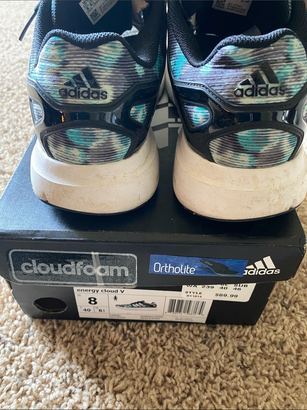 adidas Athletic Sneakers in Navy and Teal Tie-Dye